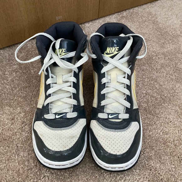 Nike Shoes - Nike Grey/Off-white/Neon Yellow High Top Shoes